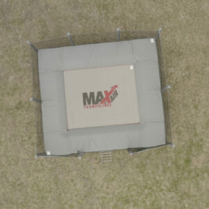 An overhead view of a Home Air Pro trampoline above ground unit.
