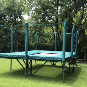 Above Ground Green 7x14 Trampoline by MaxAir Trampolines
