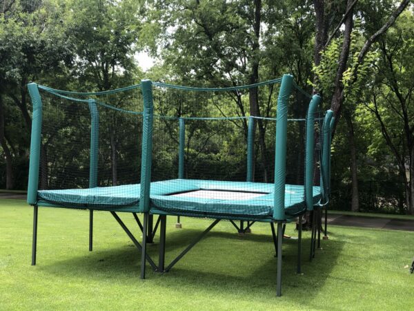 Above Ground Green 7x14 Trampoline by MaxAir Trampolines