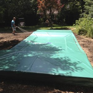 A weather resistant trampoline cover