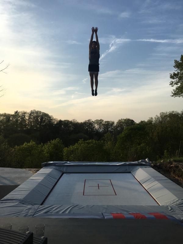 You can reach upwards of 20 feet on a 10x20 super tramp.