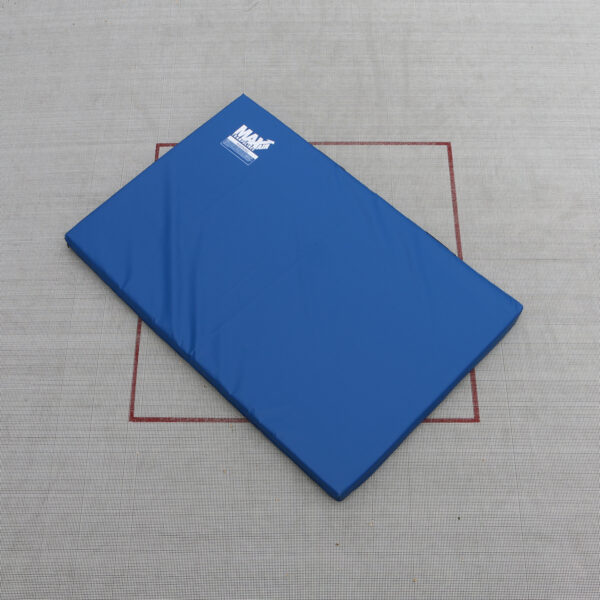 scale shot of a blue standard pitch mat on a trampoline
